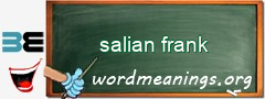 WordMeaning blackboard for salian frank